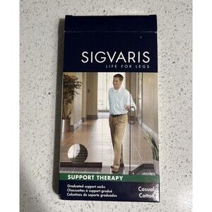 Sigvaris Life For Legs Men’s Black Cotton Compression Socks Support Size B USA